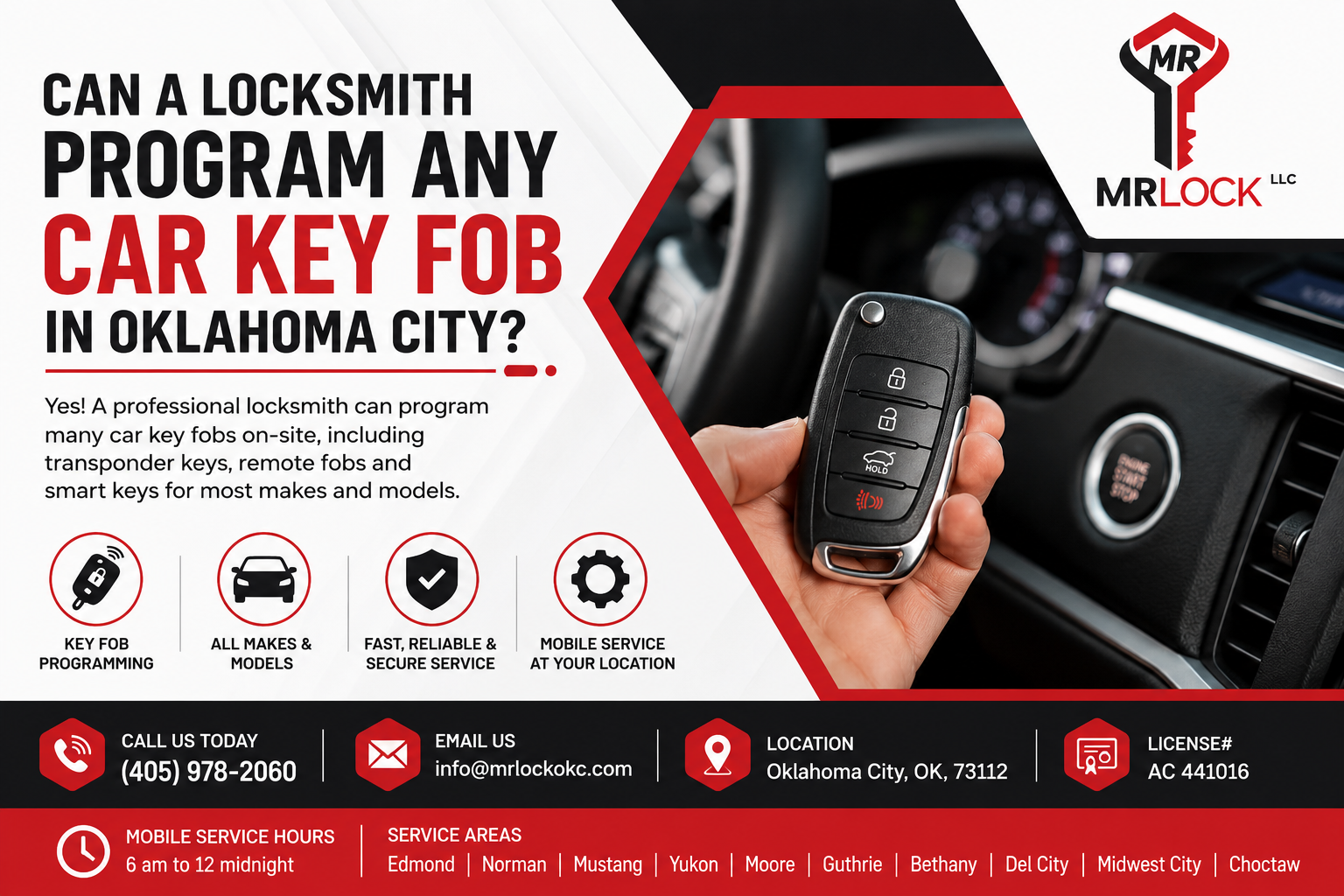 Read more about the article Can a Locksmith Program Any Car Key Fob in Oklahoma City?